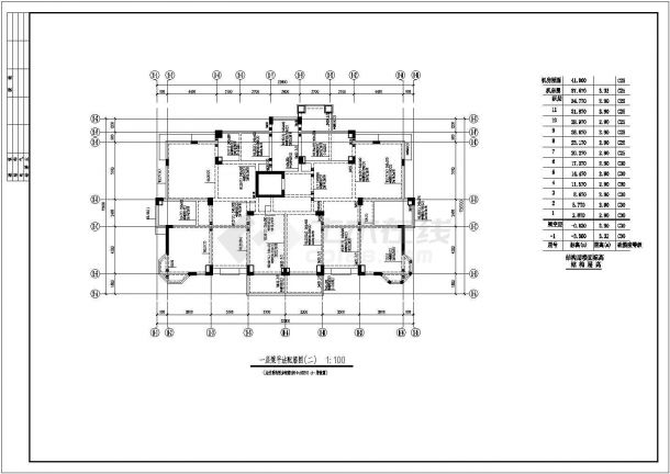 某现代高层异型框架剪力墙结构住宅楼设计cad全套结构施工图（含设计说明）-图二