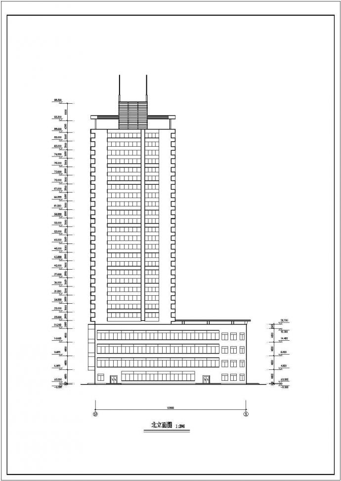 某市中心小区住宅建筑全套方案设计施工CAD图纸_图1