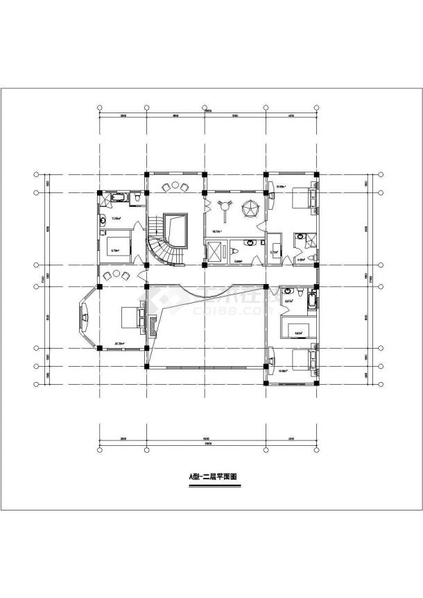 380-740平米三层独立乡村别墅平面设计CAD图纸（6套方案）-图一