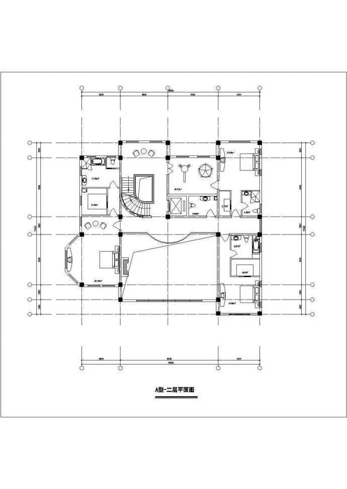 380-740平米三层独立乡村别墅平面设计CAD图纸（6套方案）_图1
