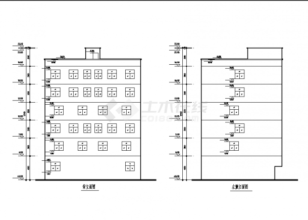 上海某单位2套住宅楼建筑设计施工cad图纸-图一