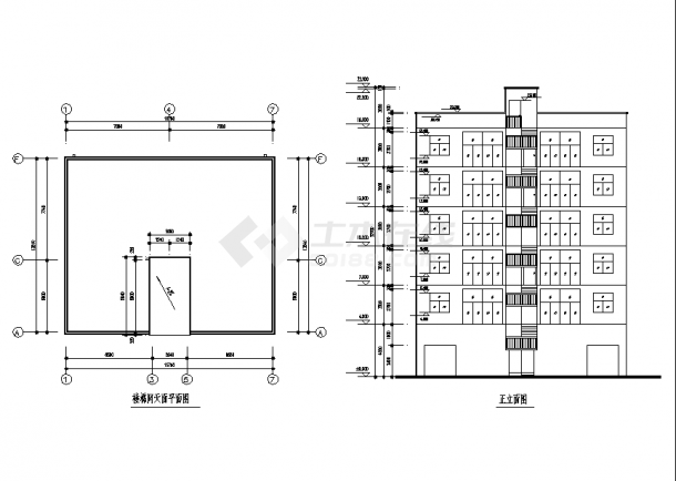 上海某单位2套住宅楼建筑设计施工cad图纸-图二
