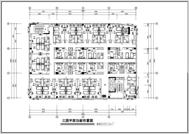 广州某酒店建筑平面设计cad施工图-图二