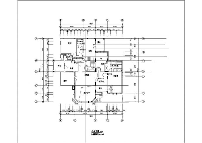 420平米2层框架结构独院式别墅平面设计CAD图纸（含地下室）_图1
