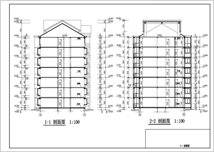 4200平米8层框架结构住宅楼全套建筑设计CAD图纸（带阁楼层）_图1