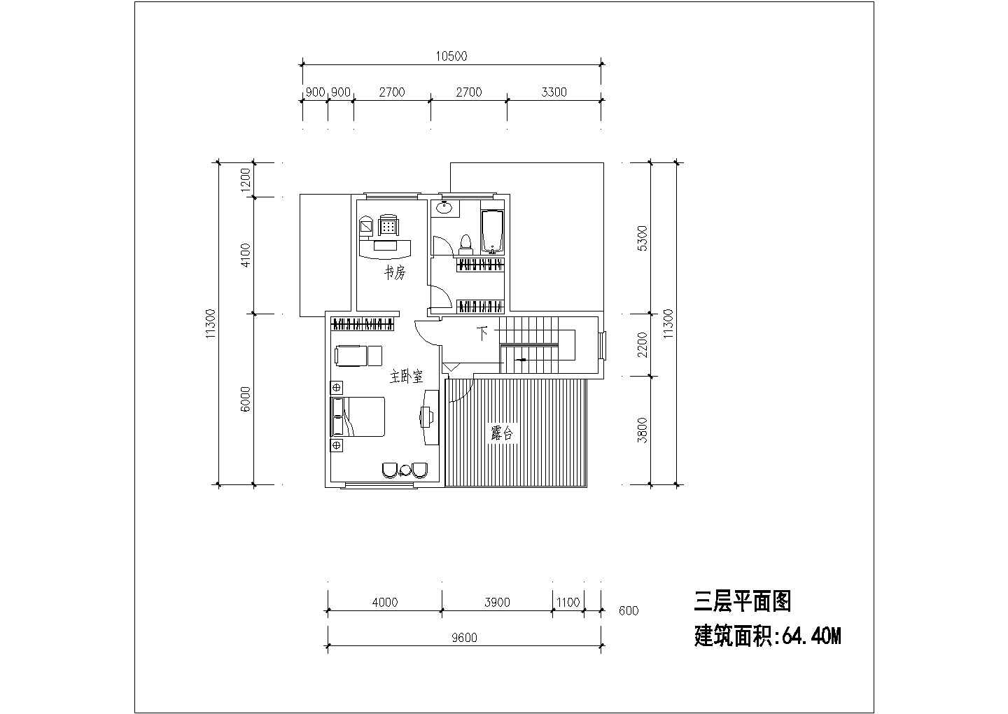 273平米3层砖混结构单体乡村别墅平立剖面设计CAD图纸