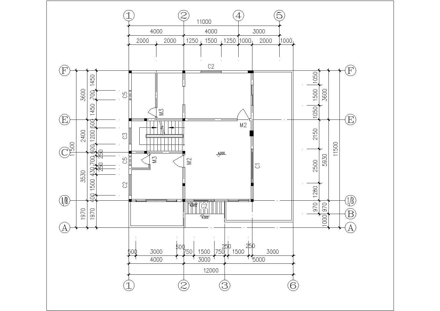 345平米三层砖混结构独立乡村别墅平立剖面设计CAD图纸