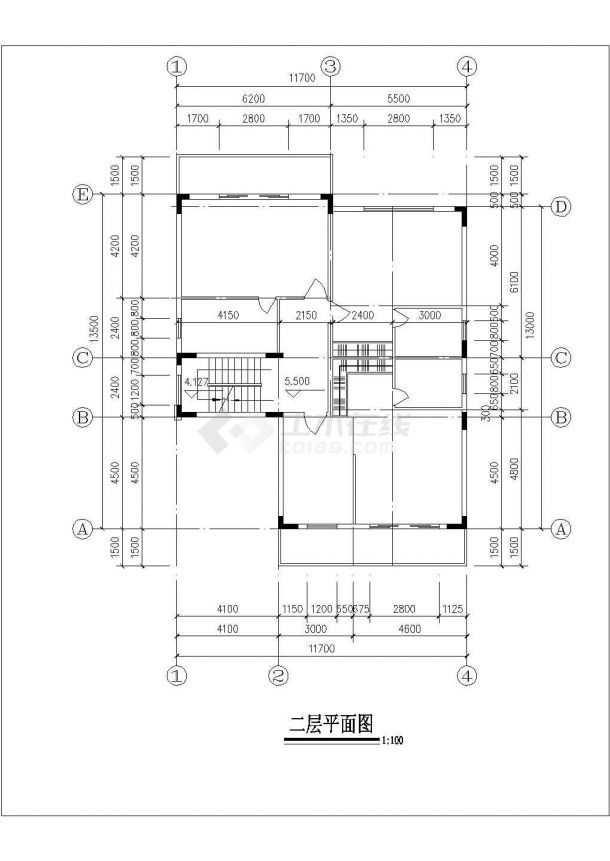 430平米3层框架结构单体别墅平立剖面设计CAD图（含夹层）-图二