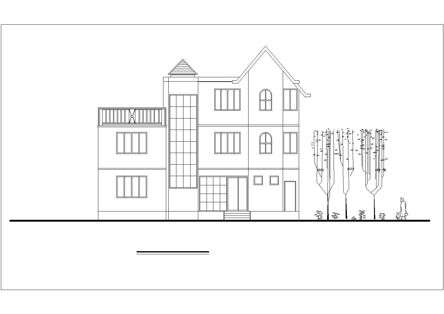 昆山市某村镇319平米3层混合结构独栋别墅平立剖面设计CAD图纸