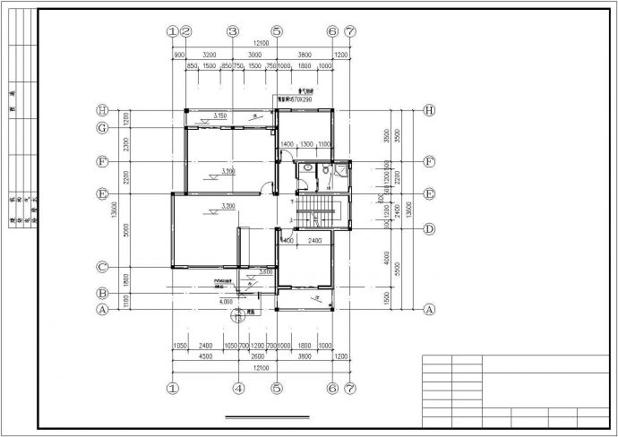 鹤岗市某村镇374平米3层框架结构单体别墅平立剖面设计CAD图纸_图1