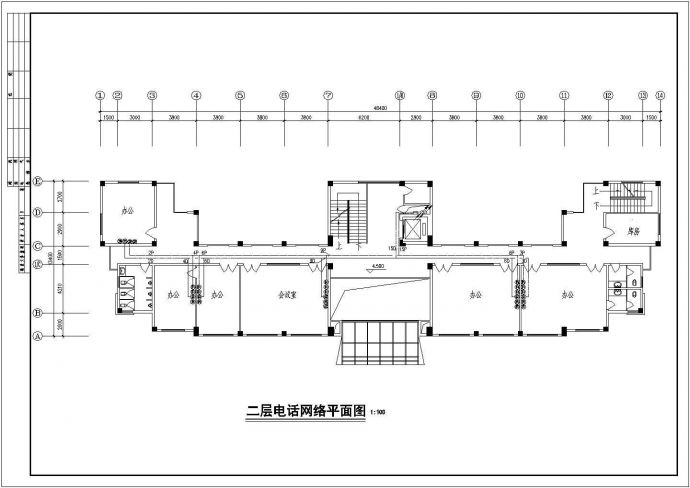 某地产公司五层办公楼电气设计图_图1