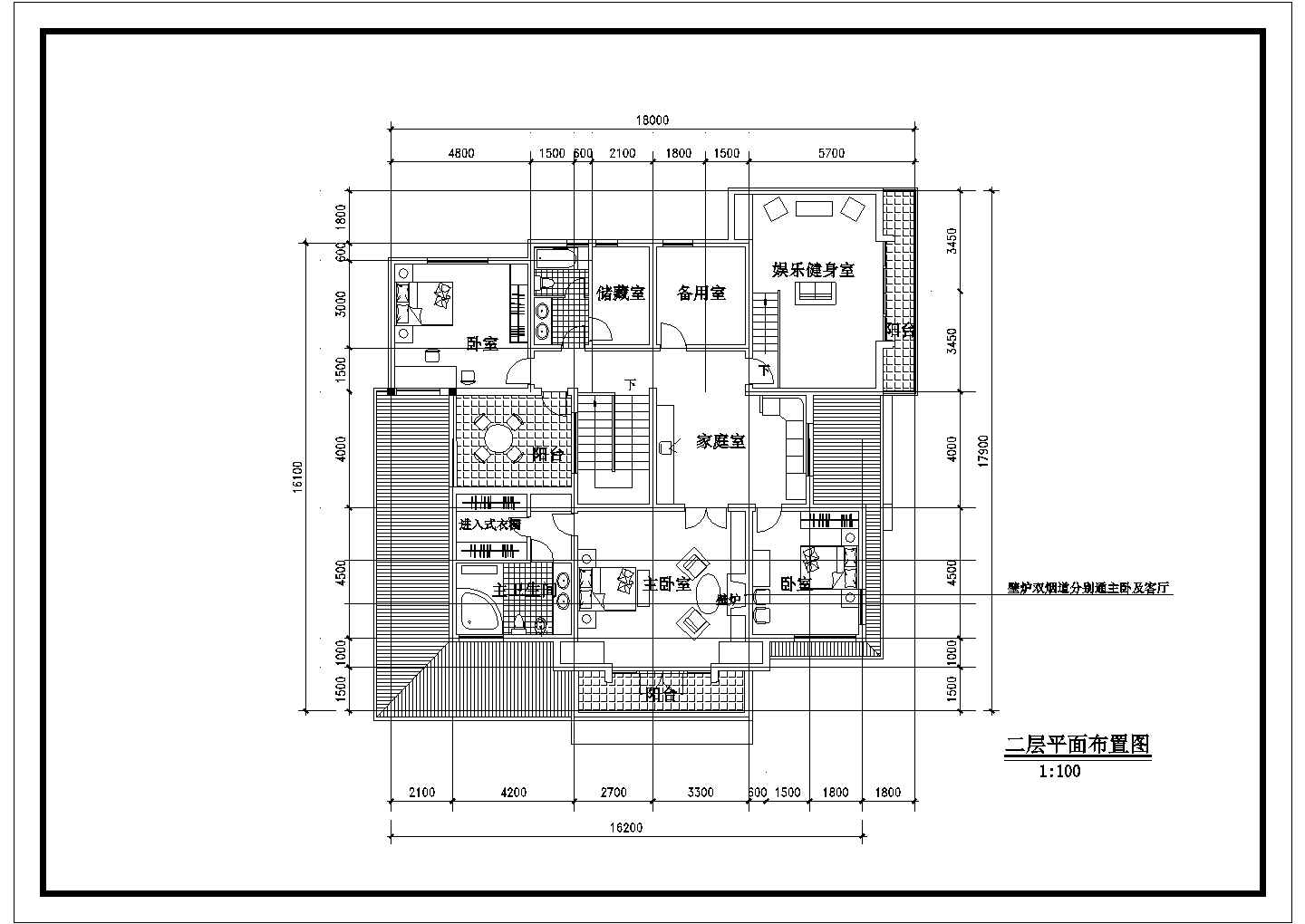 2层别墅建筑方案设计图【平立】cad图纸