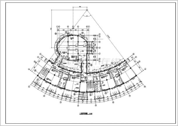 滁州市某工厂4层员工宿舍楼全套建筑设计CAD图纸-图二
