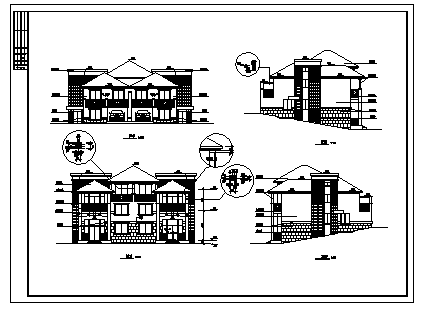 最新整理的四套多层坡地小别墅施工图设计合集-图一