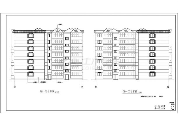 某多层住宅建筑全套详细方案设计施工CAD图纸（含设计说明）-图一