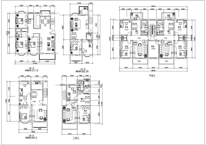 某小区多层转角住宅楼建筑户型设计施工全套方案CAD图纸_图1