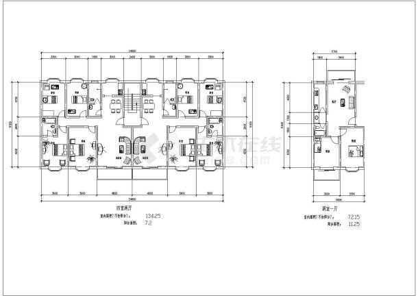 某小区多层转角住宅楼建筑户型设计施工全套方案CAD图纸-图二