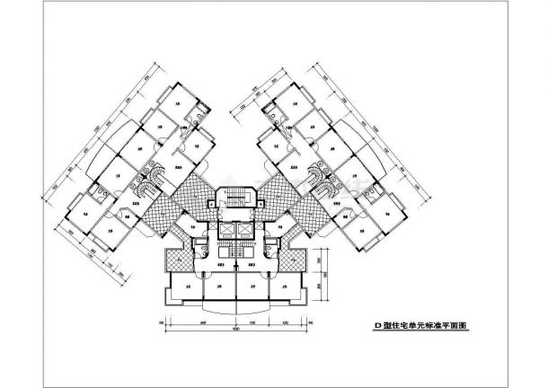 某小区高层住宅建筑户型设计施工全套方案CAD图纸-图二