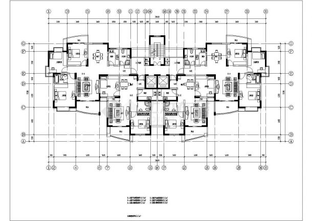 某经典小区高层住宅楼建筑设计施工全套方案CAD图纸-图二
