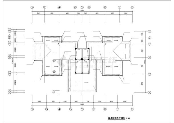 成都市书苑名家小区1000平米3层砖混结构住宅楼给排水设计CAD图纸-图二