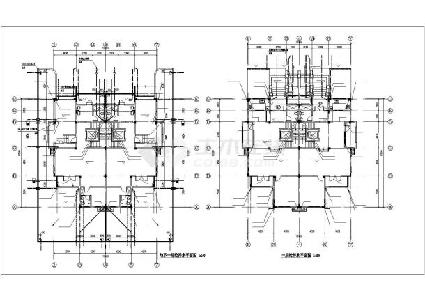 西安市春喜景轩小区550平米3层砖混结构双拼住宅楼给排水设计CAD图-图一