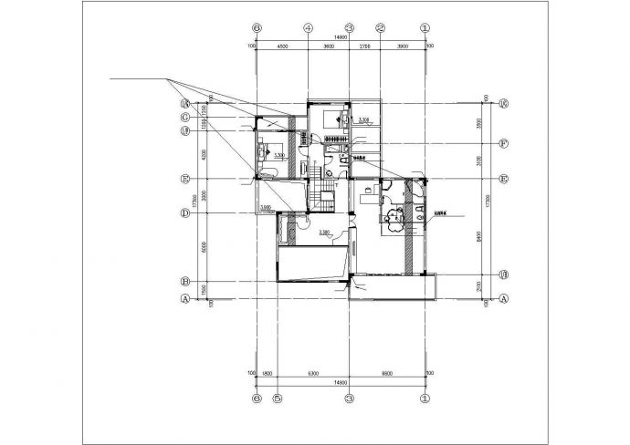 536平米2层框架结构独立别墅平面给排水设计CAD图纸（含地下室）_图1