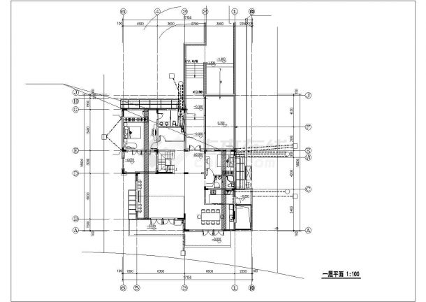 536平米2层框架结构独立别墅平面给排水设计CAD图纸（含地下室）-图二