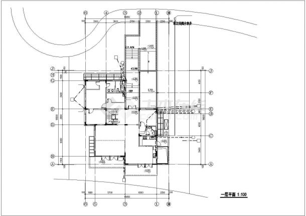 521平米两层混合结构独栋别墅平面给排水设计CAD图纸（含地下室）-图一