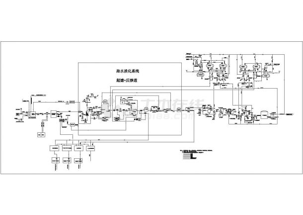 电厂化学制水一条线系统图cad施工图设计-图一