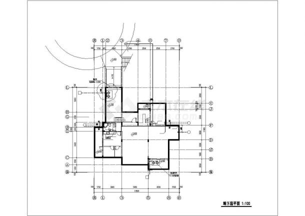 498平米2层框架结构豪华别墅平面给排水设计CAD图纸（含地下层）-图一