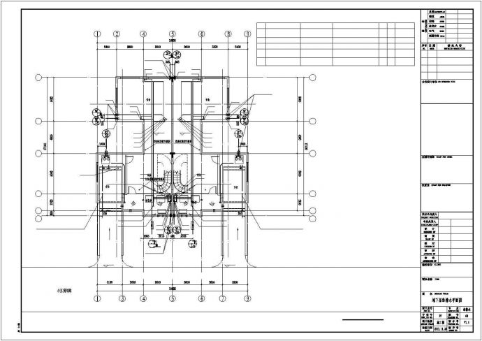 3层框混结构双拼别墅平面给排水设计CAD图纸（含负一层/每户390平）_图1