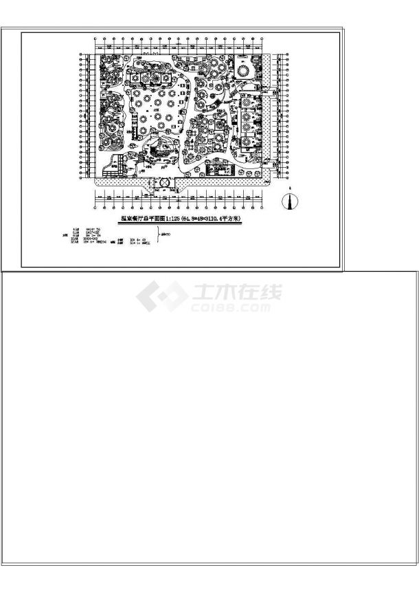 某生态餐厅平面图cad图纸-图一