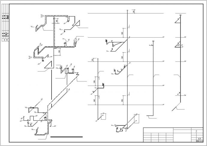 2100平米3层框架结构六户并联式别墅给排水设计CAD图纸（含夹层）_图1