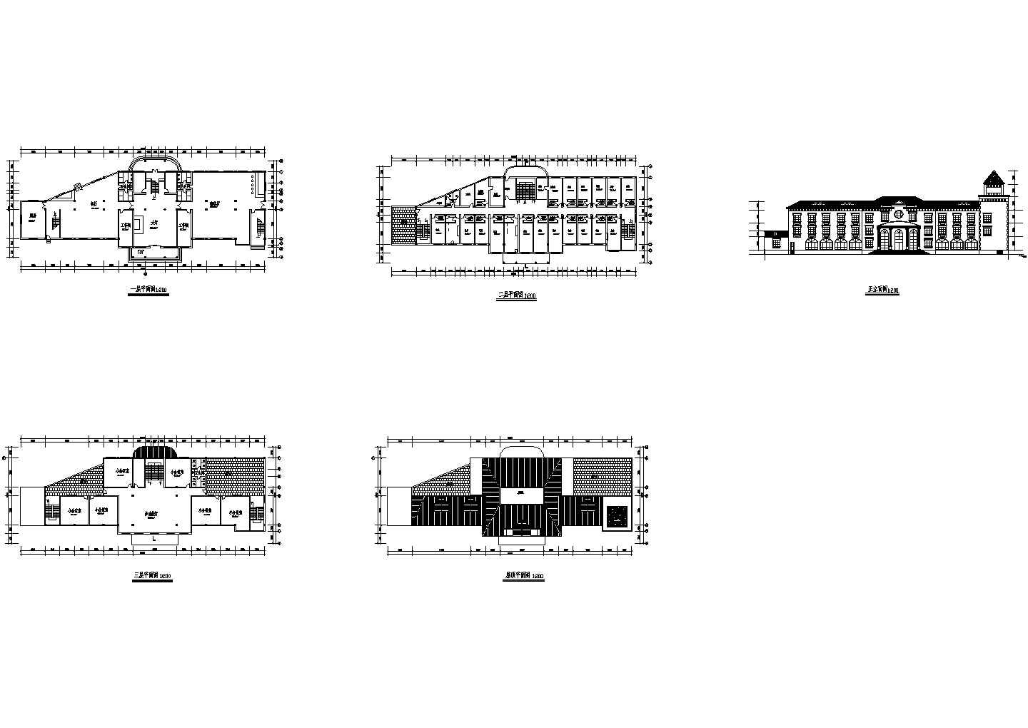渡假村综合楼欧式建筑方案设计CAD图