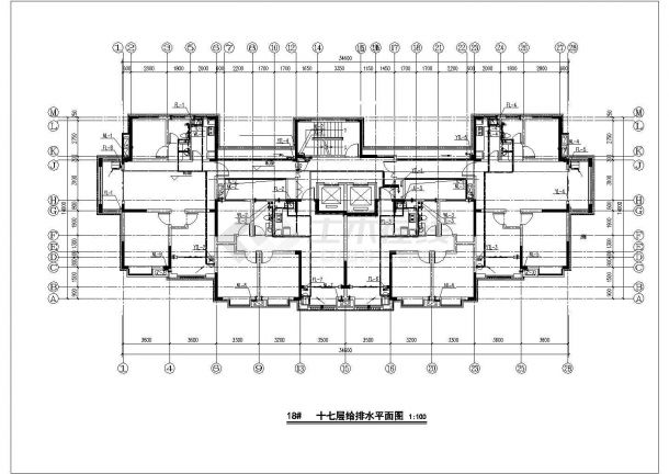 昆明市某小区18+1层框剪结构住宅楼全套给排水设计CAD图纸-图二