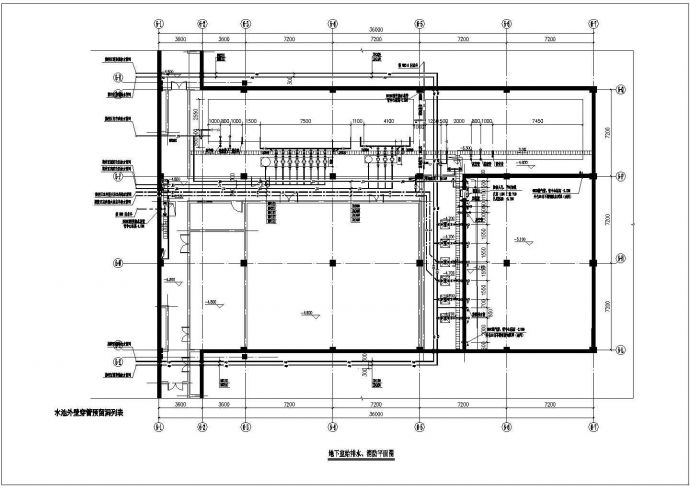 重庆市某中学宿舍楼地下管道设备管理房给排水设计CAD图纸_图1