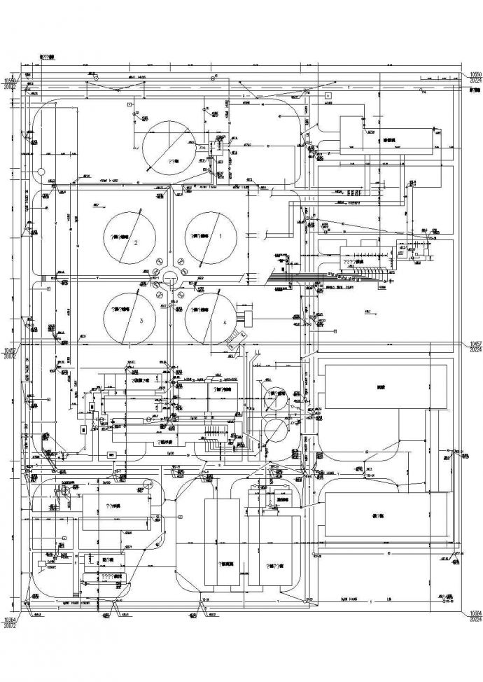 某大型污水处理厂设计图cad施工图设计_图1