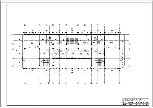 郑州市某学院4465.00平米框架行政办公楼建筑CAD图-图二