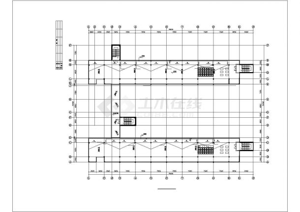 8500平米五层框架结构学生宿舍楼平面给排水设计CAD图纸-图一