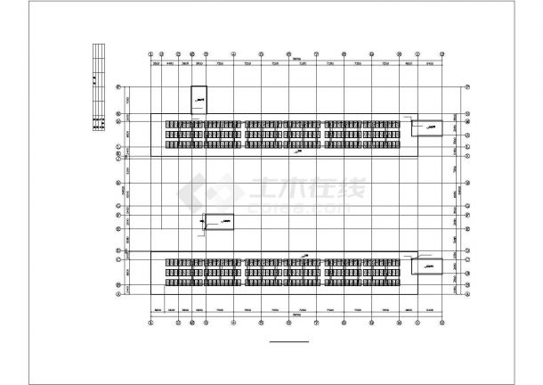8500平米五层框架结构学生宿舍楼平面给排水设计CAD图纸-图二