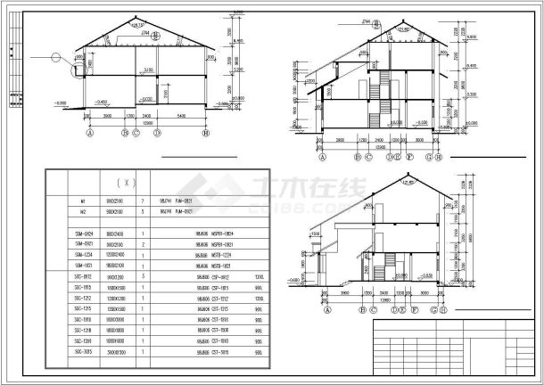 翡翠山庄别墅建筑cad施工图-图二