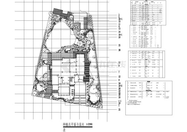 庭院绿化平立剖面CAD布置图-图二