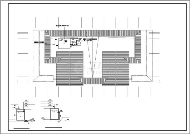 某中学6层框架结构学生宿舍楼全套给排水设计CAD图纸（2套方案）-图二