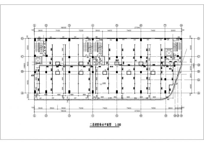 上海某小区10层酒店式公寓楼全套给排水设计CAD图纸_图1