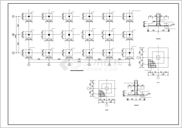 长33米 宽12米 -1+3层框架办公楼结构施工图（设计说明）-图一