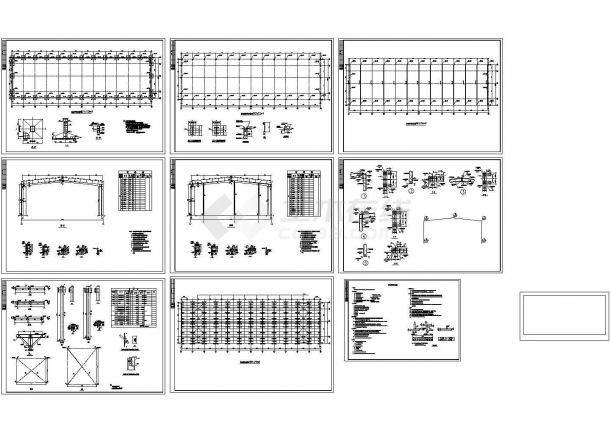 单层门式轻钢结构厂房结施CAD全套图纸-图一