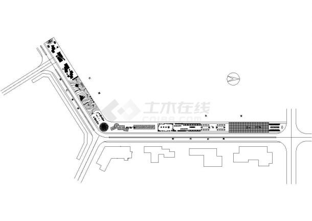 某地区河滨步行街景观平面CAD图纸-图一