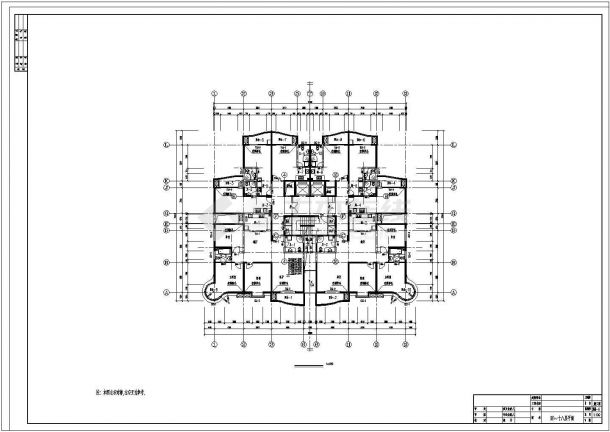 某高层框架剪力墙结构单身公寓楼设计cad全套建筑施工图（甲级院设计）-图二