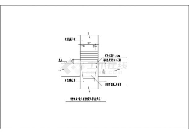 钢管混凝土柱与钢筋混凝土柱连接大样图.cad-图一