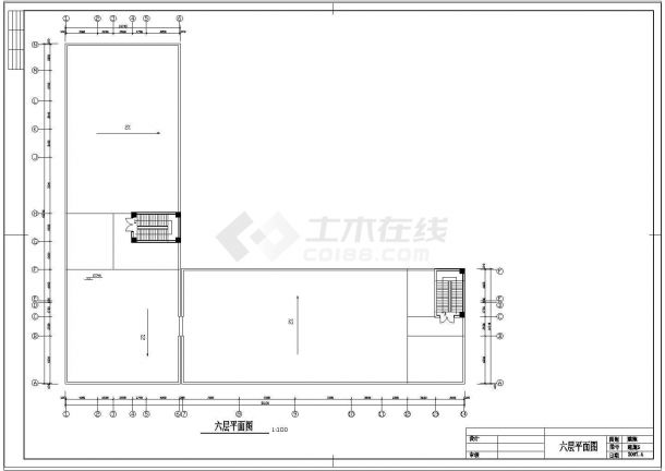 办公楼设计_杭州六层小型办公楼建筑方案cad设计图纸-图二